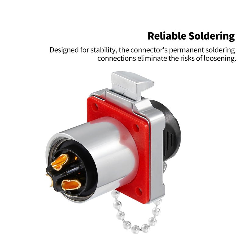 CNLINKO BD-24 3 PIN Industrial Waterproof Connectors, IP68 Circular Connector, Hard Metal Anti-Interference Shell, Quick Plug Aviation Connector, M24 Panel Mount Flange Socket (3 Pin) - Image 3
